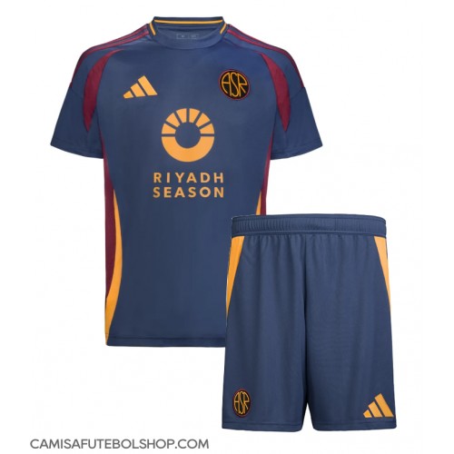 Camisa de time de futebol AS Roma Replicas 3º Equipamento Infantil 2024-25 Manga Curta (+ Calças curtas)